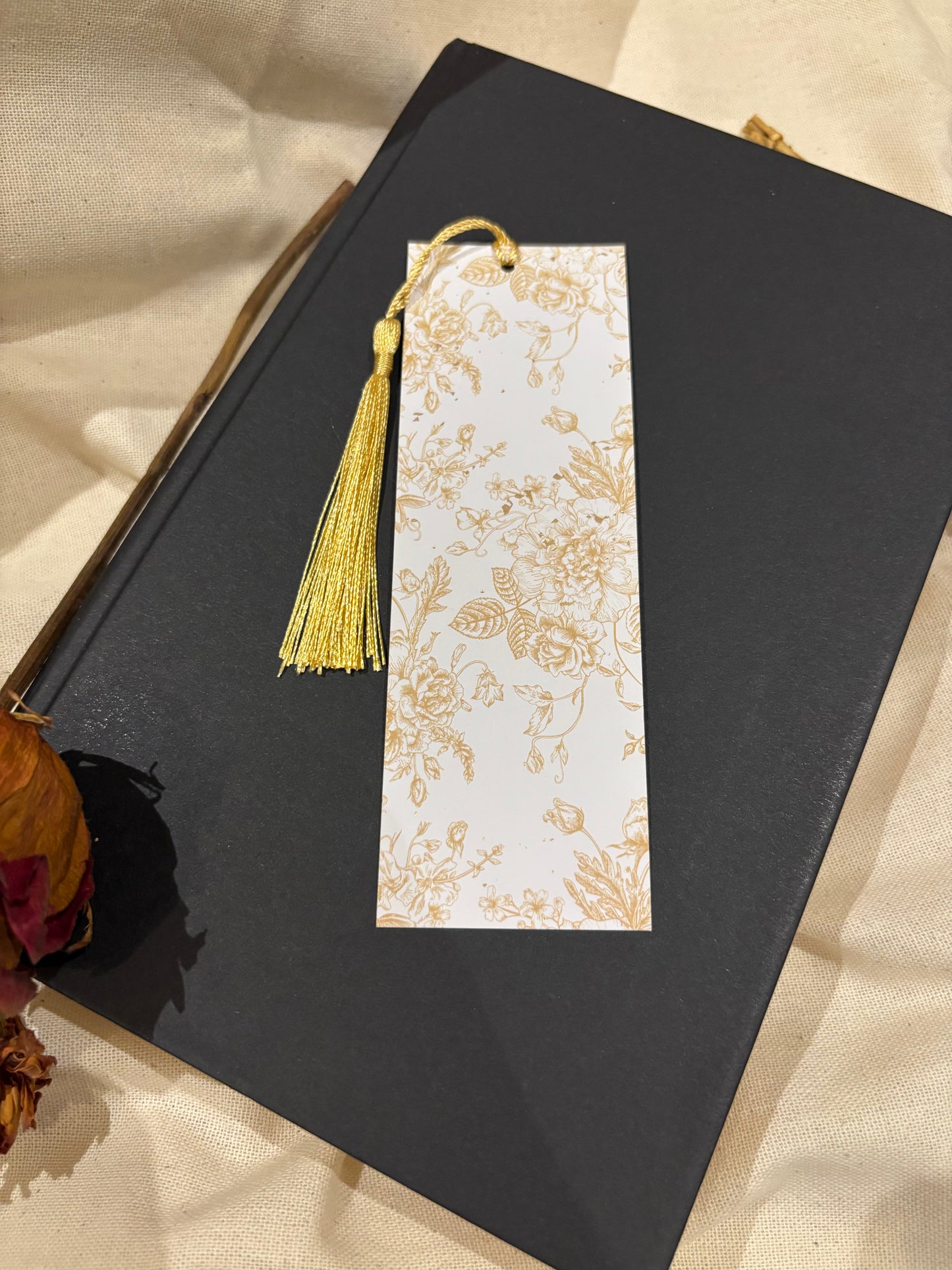 Gold Flower Bookmark
